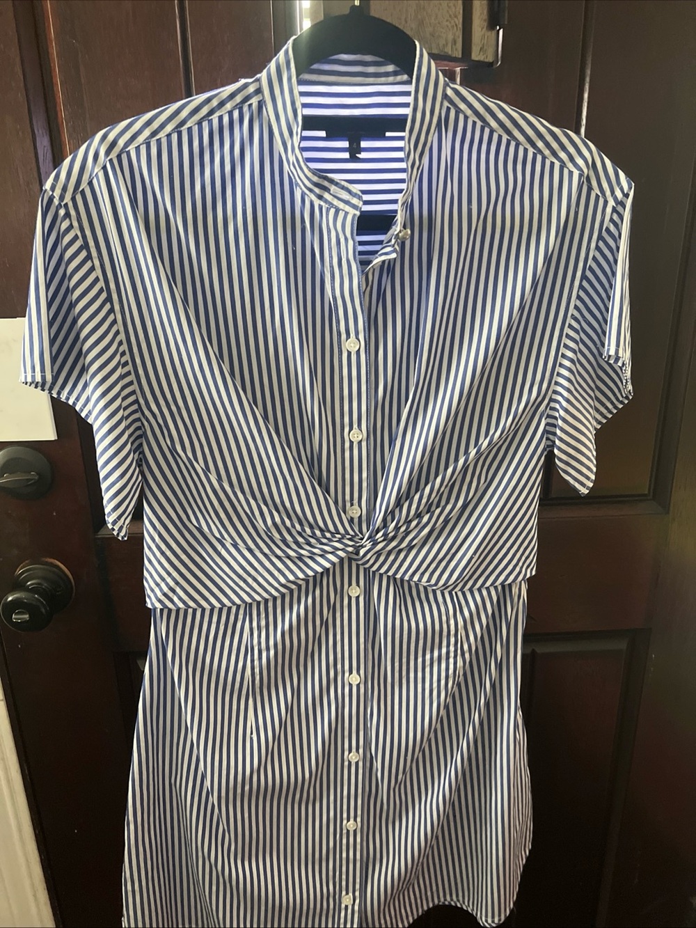 rag & bone Gretchen Blue and White Striped poplin shirt Mini Dress
